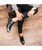 Black croco skin pattern metal toe derby dress shoe 09