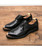 Black croco skin pattern metal toe derby dress shoe 14