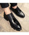 Black croco skin patent leather derby dress shoe 04