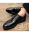 Black croco skin patent leather derby dress shoe 08