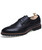 Black retro brogue leather derby dress shoe 01