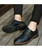 Black retro brogue leather derby dress shoe 05