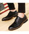 Black retro brogue leather derby dress shoe 06