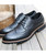 Black retro brogue leather derby dress shoe 08