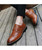 Brown retro brogue leather derby dress shoe 05