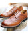 Brown retro brogue leather derby dress shoe 08