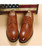Brown retro brogue leather derby dress shoe 13