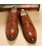 Brown retro brogue leather derby dress shoe 12