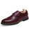 Red retro brogue leather derby dress shoe 01