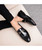 Black patent leather buckle slip on dress shoe 09