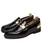 Black golden rivet buckle patent slip on dress shoe 13