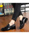 Black croco skin pattern tassel slip on dress shoe 07