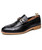 Black croco skin pattern buckle slip on dress shoe 01
