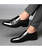 Black zip patent leather slip on dress shoe 02