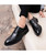 Black urban brogue leather oxford dress shoe 04