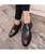 Black red urban brogue leather oxford dress shoe 06