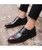 Black red urban brogue leather oxford dress shoe 11