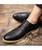 Black retro brogue leather derby dress shoe 03