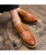 Brown retro brogue leather derby dress shoe 02