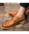 Brown retro brogue leather derby dress shoe 09