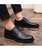 Black retro brogue leather derby dress shoe 03