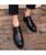 Black retro brogue leather derby dress shoe 02