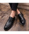 Black retro brogue leather derby dress shoe 06