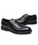 Black check block leather derby dress shoe 12