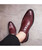 Red check block leather derby dress shoe 09