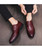 Red check block leather derby dress shoe 07