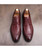 Red check block leather derby dress shoe 11