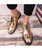 Golden brogue patent leather derby dress shoe 09