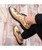Golden brogue patent leather derby dress shoe 10