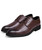 Brown leather derby dress shoe with stripe detail 16