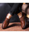 Brown urban leather derby dress shoe retro tone 05