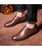Brown urban leather derby dress shoe retro tone 12