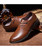 Brown urban leather derby dress shoe retro tone 14