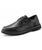 Black retro texture leather derby dress shoe 01