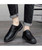 Black retro texture leather derby dress shoe 06