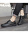 Black retro texture leather derby dress shoe 09