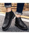 Black classic retro leather derby dress shoe 06