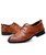 Brown retro texture leather derby dress shoe 16