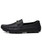 Black leather slip on shoe loafer with butterfly buckle 16