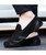 Black wave style leather slip on shoe loafer 08