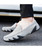 Grey wave style leather slip on shoe loafer 06