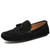 Men's black brogue leather slip on shoe loafer with tassel 01