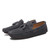 Men's grey brogue leather slip on shoe loafer with tassel 08
