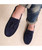 Navy brogue leather slip on shoe loafer with tassel 02
