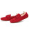 Red brogue leather slip on shoe loafer with tassel 09