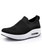 Black flyknit stripe slip on rocker bottom shoe sneaker 01